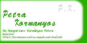 petra kormanyos business card